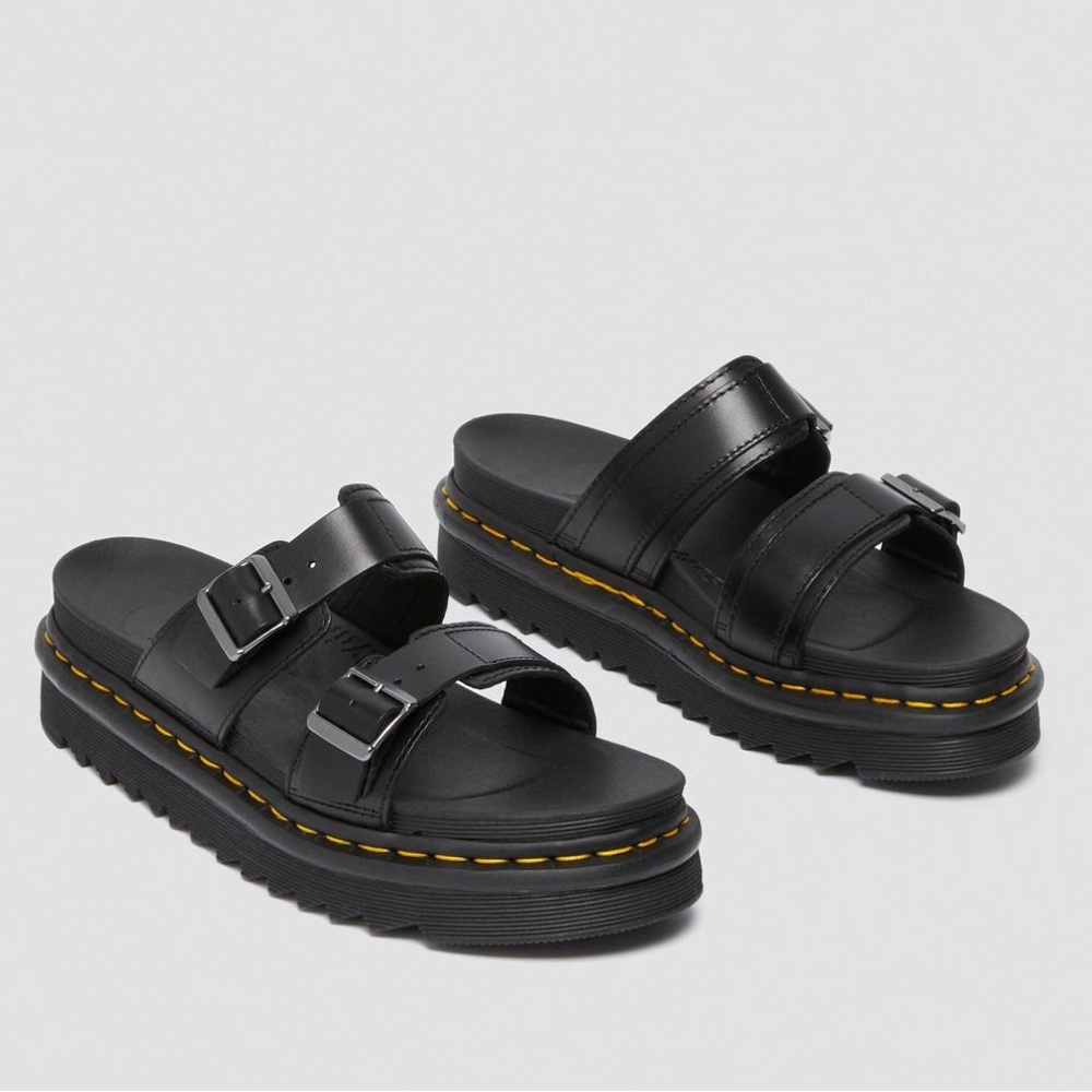 DR. Marten MYLES BRANDO LEATHER BUCKLE SLIDE SANDALS MENS 12